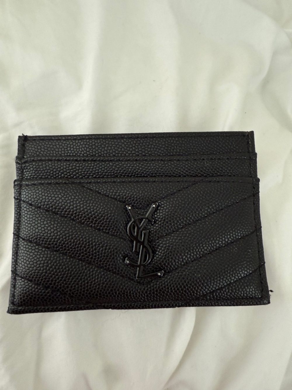 Saint Laurent Black Quilted Leather Card Case